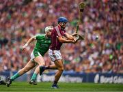 19 August 2018; Johnny Coen of Galway in action against Cian Lynch of Limerick during the GAA Hurling All-Ireland Senior Championship Final match between Galway and Limerick at Croke Park in Dublin.  Photo by Brendan Moran/Sportsfile