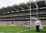 19 August 2018; Graeme Mulcahy of Limerick scores his side's first goal during the GAA Hurling All-Ireland Senior Championship Final match between Galway and Limerick at Croke Park in Dublin.  Photo by Brendan Moran/Sportsfile