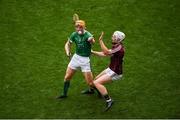 19 August 2018; Séamus Flanagan of Limerick in action against John Hanbury of Galway during the GAA Hurling All-Ireland Senior Championship Final match between Galway and Limerick at Croke Park in Dublin. Photo by Daire Brennan/Sportsfile