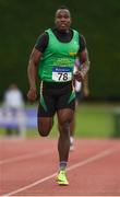 19 August 2018; Travane Morrison, Kerry County, competing in the Divison 1 200m event during the AAI National League Final at Tullamore Harriers Stadium in Offaly. Photo by Barry Cregg/Sportsfile