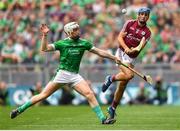 19 August 2018; Johnny Coen of Galway in action against Cian Lynch of Limerick during the GAA Hurling All-Ireland Senior Championship Final match between Galway and Limerick at Croke Park in Dublin. Photo by Eóin Noonan/Sportsfile