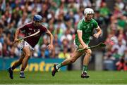 19 August 2018; Kyle Hayes of Limerick in action against Johnny Coen of Galway during the GAA Hurling All-Ireland Senior Championship Final match between Galway and Limerick at Croke Park in Dublin. Photo by Seb Daly/Sportsfile