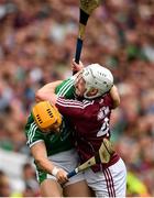 19 August 2018; John Hanbury of Galway in action against Séamus Flanagan of Limerick during the GAA Hurling All-Ireland Senior Championship Final match between Galway and Limerick at Croke Park in Dublin. Photo by Seb Daly/Sportsfile