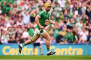 19 August 2018; Tom Morrissey of Limerick celebrates scoring his side's second goal during the GAA Hurling All-Ireland Senior Championship Final match between Galway and Limerick at Croke Park in Dublin. Photo by Stephen McCarthy/Sportsfile