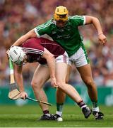 19 August 2018; John Hanbury of Galway in action against Tom Morrissey of Limerick during the GAA Hurling All-Ireland Senior Championship Final match between Galway and Limerick at Croke Park in Dublin. Photo by Seb Daly/Sportsfile