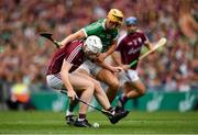 19 August 2018; John Hanbury of Galway in action against Tom Morrissey of Limerick during the GAA Hurling All-Ireland Senior Championship Final match between Galway and Limerick at Croke Park in Dublin. Photo by Seb Daly/Sportsfile