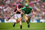 19 August 2018; Shane Dowling of Limerick in action against Pádraic Mannion of Galway during the GAA Hurling All-Ireland Senior Championship Final match between Galway and Limerick at Croke Park in Dublin. Photo by Stephen McCarthy/Sportsfile