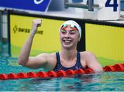 19 August 2018; Ellen Keane of Ireland celebrates after winning the final of the Women's 100m Breaststroke SB8 event during day seven of the World Para Swimming Allianz European Championships at the Sport Ireland National Aquatic Centre in Blanchardstown, Dublin. Photo by David Fitzgerald/Sportsfile