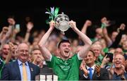 19 August 2018; Declan Hannon of Limerick lifts the Liam MacCarthy Cup following the GAA Hurling All-Ireland Senior Championship Final match between Galway and Limerick at Croke Park in Dublin. Photo by Stephen McCarthy/Sportsfile