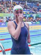 19 August 2018; Ellen Keane of Ireland reacts after winning gold in the final of the Women's 100m Breaststroke SB8 event during day seven of the World Para Swimming Allianz European Championships at the Sport Ireland National Aquatic Centre in Blanchardstown, Dublin. Photo by David Fitzgerald/Sportsfile