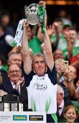 19 August 2018; Limerick manager John Kiely lifts the Liam MacCarthy Cup following the GAA Hurling All-Ireland Senior Championship Final match between Galway and Limerick at Croke Park in Dublin. Photo by Seb Daly/Sportsfile