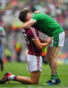 19 August 2018; Jason Flynn of Galway is consoled by Tom Condon of Limerick following the GAA Hurling All-Ireland Senior Championship Final match between Galway and Limerick at Croke Park in Dublin. Photo by Brendan Moran/Sportsfile