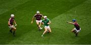 19 August 2018; Aaron Gillane of Limerick in action against Galway players, left to right, Padraic Mannion, Daithí Burke, and Johnny Coen during the GAA Hurling All-Ireland Senior Championship Final match between Galway and Limerick at Croke Park in Dublin. Photo by Daire Brennan/Sportsfile