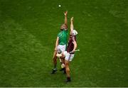 19 August 2018; Gearóid Hegarty of Limerick in action against John Hanbury of Galway during the GAA Hurling All-Ireland Senior Championship Final match between Galway and Limerick at Croke Park in Dublin. Photo by Daire Brennan/Sportsfile