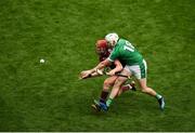 19 August 2018; Conor Whelan of Galway in action against Tom Condon of Limerick during the GAA Hurling All-Ireland Senior Championship Final match between Galway and Limerick at Croke Park in Dublin. Photo by Daire Brennan/Sportsfile