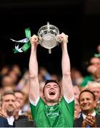 19 August 2018; Limerick captain Declan Hannon lifts the Liam MacCarthy Cup in celebration following the GAA Hurling All-Ireland Senior Championship Final between Galway and Limerick at Croke Park in Dublin. Photo by Stephen McCarthy/Sportsfile