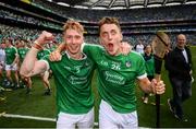 19 August 2018; Cian Lynch, left, and Pat Ryan of Limerick celebrate following the GAA Hurling All-Ireland Senior Championship Final between Galway and Limerick at Croke Park in Dublin. Photo by Stephen McCarthy/Sportsfile