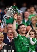 19 August 2018; Séamus Hickey of Limerick lifts the Liam MacCarthy Cup following the GAA Hurling All-Ireland Senior Championship Final match between Galway and Limerick at Croke Park in Dublin.  Photo by Seb Daly/Sportsfile