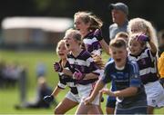 19 August 2018; The Skibbereen, Co. Cork, bench celebrate at the final whistle after winning the U12 & O9 Girls Gaelic Football event during day two of the Aldi Community Games August Festival at the University of Limerick in Limerick. Photo by Sam Barnes/Sportsfile