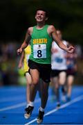 19 August 2018; Matthew Hayes of Ratoath - Rathbeggan, Co.Meath, celebrates winning the 1500m U16 & O14 Boys event during day two of the Aldi Community Games August Festival at the University of Limerick in Limerick. Photo by Sam Barnes/Sportsfile