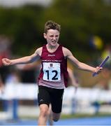 19 August 2018; Conor Liston of Gainstown, Co. Westmeath, celebrates winning the U12 & O10 Boys Relay event during day two of the Aldi Community Games August Festival at the University of Limerick in Limerick. Photo by Sam Barnes/Sportsfile