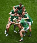 19 August 2018; Kevin Downes takes a selfie with the Liam MacCarthy Cup and team-mates, left to right, Gearóid Hegarty, Declan Hannon, Michael Casey, Shane Dowling and Peter Casey after the GAA Hurling All-Ireland Senior Championship Final match between Galway and Limerick at Croke Park in Dublin. Photo by Daire Brennan/Sportsfile