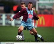 30 January 2000; Dia Thomas, Drogeda United in action against Gino Brazil Shamrock Rovers during the Eircom National Soccer League match between Drogheda Utd and Shamrock Rovers at United Park, Drogheda, Picture credit; David Maher/SPORTSFILE