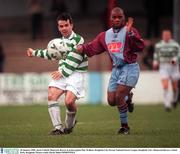 30 January 2000; Jason Colwell of Shamrock Rovers in action against Ray Wallace of Drogheda Utd during the Eircom National Soccer League match between Drogheda Utd and Shamrock Rovers at United Park, Drogheda, Picture credit; David Maher/SPORTSFILE