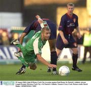 29 August 2003; John O'Flynn, Cork City, in action against Paul Osam, St. Patrick's Athletic during the Eircom League Premier Division match between Cork City and St. Patrick's Athletic at Turners Cross, Cork. Picture credit; David Maher / SPORTSFILE