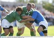 30 August 2003; Victor Costello and Shane Byrne, Ireland, in action against Italy's Leandro Castroginvanni during the Permanent TSB test between Ireland and Italy at Thomond Park, Limerick. Picture credit; Matt Browne / SPORTSFILE