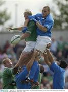 30 August 2003; Eric Miller, Ireland, in action against  Italy's Mark Giacheri during the Permanent TSB test between Ireland and Italy at Thomond Park, Limerick. Picture credit; Matt Browne / SPORTSFILE