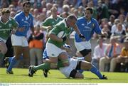30 August 2003; Victor Costello, Ireland, is tackled by Italy's Leandro Castrogivoanni during the Permanent TSB test between Ireland and Italy at Thomond Park, Limerick. Photo by Matt Browne/Sportsfile