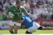30 August 2003; Marcus Horan, Ireland, in action against Italy's Andrea Massi during the Permanent TSB test between Ireland and Italy at Thomond Park, Limerick. Photo by Matt Browne/Sportsfile