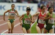 30 August 2003; Sonia O'Sullivan, Ireland (546), falls off the back of the main field in the Women's 500m Final during the eight day's competition at the 9th IAAF World Championships in Athletics at the Stade de France, Paris, France. Picture credit; Brendan Moran / SPORTSFILE