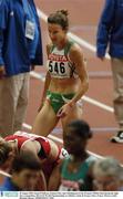 30 August 2003; Sonia O'Sullivan, Ireland (546), after finishing last in the Women's 5000m Final during the eight day's competition at the 9th IAAF World Championships in Athletics at the Stade de France, Paris, France. Picture credit; Brendan Moran / SPORTSFILE