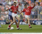 31 August 2003; Cork's Aisaki O'hAilpin, (left), in action against Dublin in the All-Ireland Minor Football Championship Semi-Final between Dublin and Cork at Croke Park, Dublin. Picture credit; Damien Eagers / SPORTSFILE