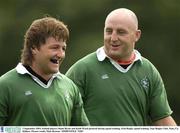 2 September 2003; Ireland players Shane Byrne and Keith Wood pictured during Irish Rugby squad training at Naas Rugby Club, Naas, Co. Kildare. Picture credit; Matt Browne / SPORTSFILE