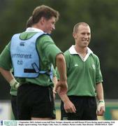 2 September 2003; Ireland scrum half Peter Stringer alongside out half Ronan O'Gara during Irish Rugby squad training at Naas Rugby Club, Naas, Co. Kildare. Picture credit; Matt Browne / SPORTSFILE