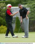 3 September 2003; Paul McGinley of The K Club receives congratulations from Judy Kane during the Pro Am Smurfit PGA Irish Championship at Adare Manor Hotel & Golf Resort, Co. Limerick. Picture credit; Kieran Clancy / SPORTSFILE