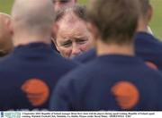 3 September 2003; Republic of Ireland manager Brian Kerr chats with his players during a Republic of Ireland training session at Malahide Football Club in Malahide, Dublin. Photo by David Maher/Sportsfile