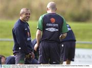 4 September 2003; Stephen Carr pictured with Lee Carsley during Republic of Ireland soccer training. Malahide Football Club, Malahide, Co. Dublin. Picture credit; Matt Browne / SPORTSFILE