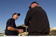 29 August 2003; Mick O'Flynn, fitness coach, pictured with Brian Cody during the Kilkenny Press Day in Nolan Park, Co. Kilkenny. Picture credit; Matt Browne / SPORTSFILE