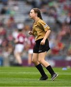 19 August 2018; Referee Megan O’Leary, Griffeen Vally Educate Together NS, Lucan, Co Dublin, during the INTO Cumann na mBunscol GAA Respect Exhibition Go Games at the GAA Hurling All-Ireland Senior Championship Final match between Galway and Limerick at Croke Park in Dublin. Photo by Ray McManus/Sportsfile