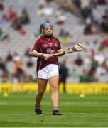 19 August 2018; Katelyn Shore, Paddock NS, Mountrath, Co Laois, representing Galway, during the INTO Cumann na mBunscol GAA Respect Exhibition Go Games at the GAA Hurling All-Ireland Senior Championship Final match between Galway and Limerick at Croke Park in Dublin. Photo by Ray McManus/Sportsfile
