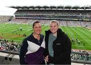 19 August 2018; Winners of the 2018 Magners Sydney Irish Festival competition enjoying the All Ireland Final as part of their prize. Aleacia Olm, left, and Danielle Davey have travelled all the way from Australia thanks to the Irish Festival taking place on 10-11th November 2018 in Sydney, Australia. The festival includes a fully sanctioned hurling match between Galway and Kilkenny. Photo by Brendan Moran/Sportsfile