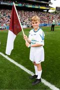 19 August 2018; Tom Hynes from Galway pictured in Croke Park welcoming Galway’s hurlers to the field for their All-Ireland Final meeting with Limerick. Bord Gáis Energy offers its customers unmissable rewards throughout the Championship season, including match tickets and hospitality, access to training camps with Hurling stars and the opportunity to present Man of the Match Awards at U-21 games. Photo by Stephen McCarthy/Sportsfile