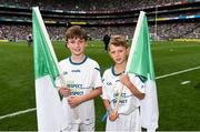 19 August 2018; William Ryan, left, and John Ross  from Limerick pictured in Croke Park welcoming Limerick’s hurlers to the field for their All-Ireland Final meeting with Galway. Bord Gáis Energy offers its customers unmissable rewards throughout the Championship season, including match tickets and hospitality, access to training camps with Hurling stars and the opportunity to present Man of the Match Awards at U-21 games. Photo by Stephen McCarthy/Sportsfile