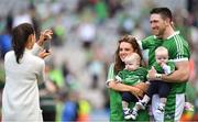 19 August 2018; Séamus Hickey of Limerick gets a photograph taken with his wife Ellen, sons Patrick and Matthew and daughter Anna on the pitch after the GAA Hurling All-Ireland Senior Championship Final match between Galway and Limerick at Croke Park in Dublin.  Photo by Brendan Moran/Sportsfile