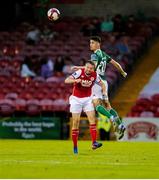 18 August 2018; Shane Griffin of Cork City in action against Conan Byrne of St. Patrick's Athletic during the SSE Airtricity League Premier Division match between Cork City and St Patrick's Athletic at Turner's Cross in Cork. Photo by John O'Brien/Sportsfile