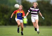 19 August 2018; Aoife O'Driscoll of Skibereen, Co. Cork, in action against Sarah Clarke of St Patricks, Co. Cavan, both competing in the Gaelic Football Girls U12 event during day two of the Aldi Community Games August Festival at the University of Limerick in Limerick. Photo by Harry Murphy/Sportsfile